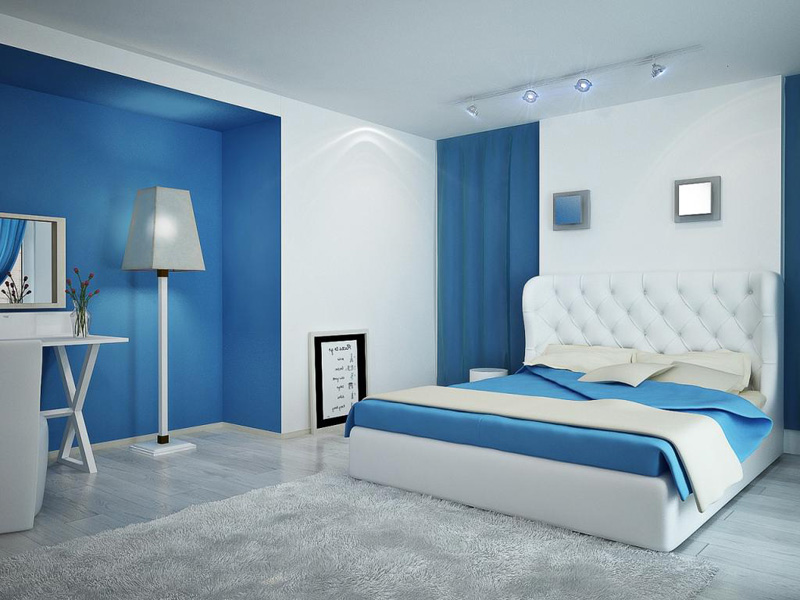 Phòng ngủ phù hợp màu xanh lam