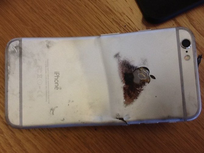 hình dạng chiếc iphone 6 bị nổ