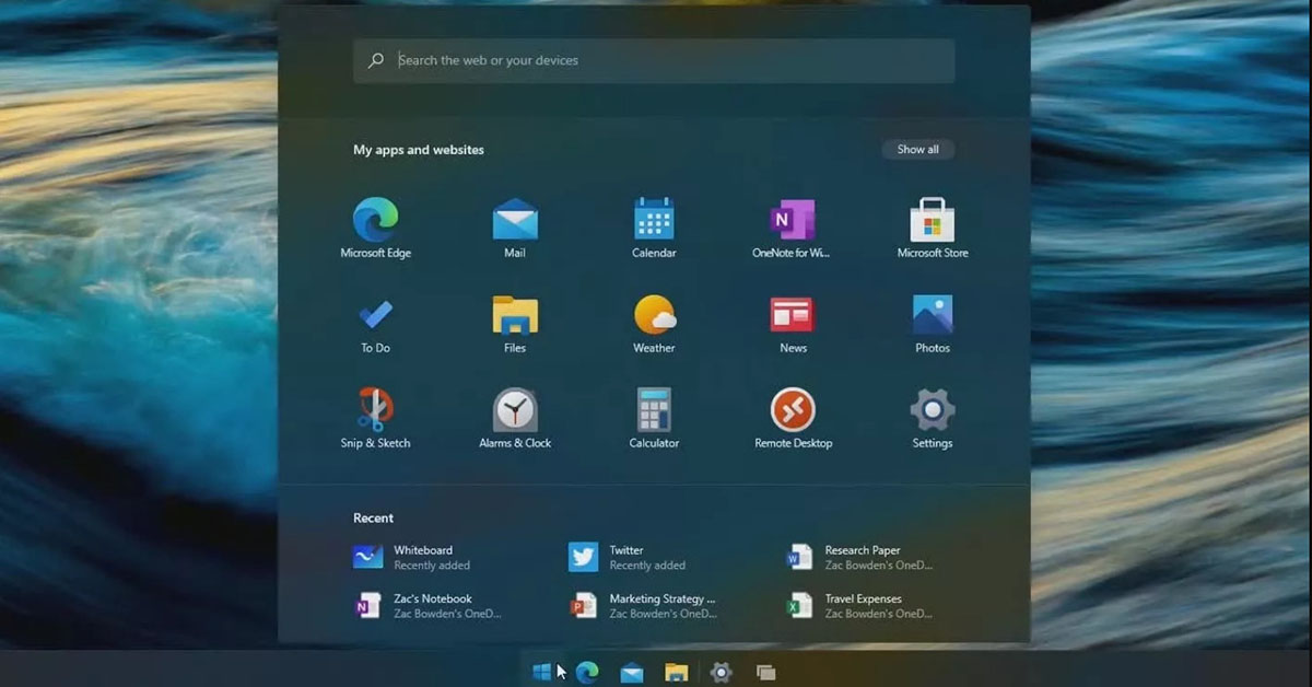 giao diện mới đẹp của Windows 10X