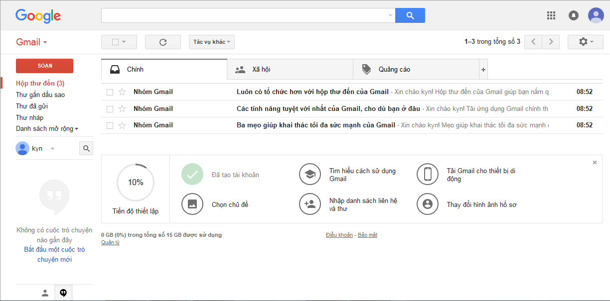 sử dụng gmail bằng tài khoản Google